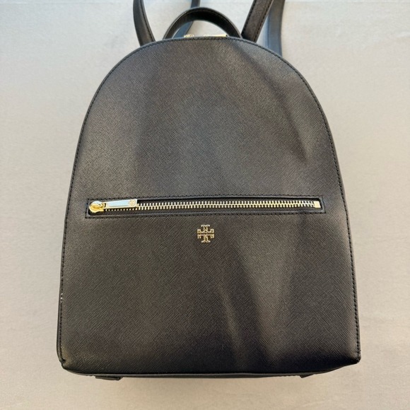 Tory Burch‎ Emerson 55487 Saffiano Leather Black Medium Backpack EUC main image 11